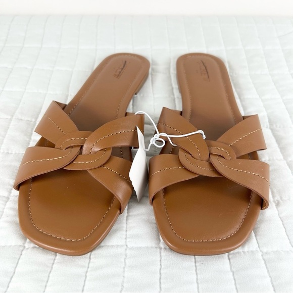 J. Crew Factory Stitched Slide Sandal in Brown Size 10 NWT - Picture 7 of 11